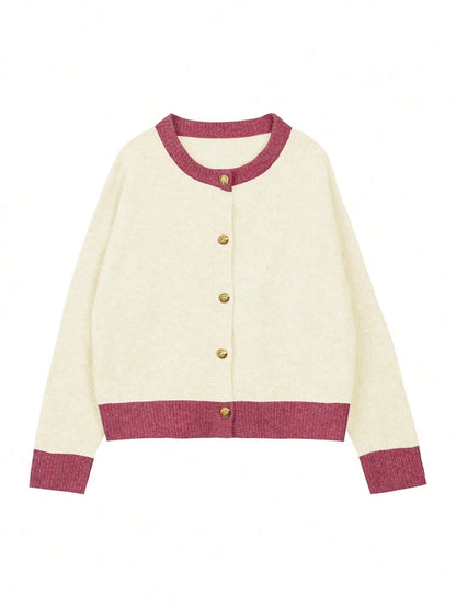DELILAH CONTRAST CARDIGAN WITH BUTTONS